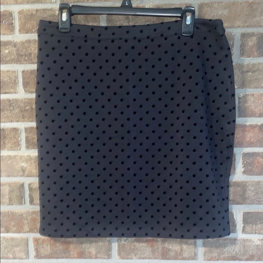 LOFT Black Polka Dot Pencil Skirt